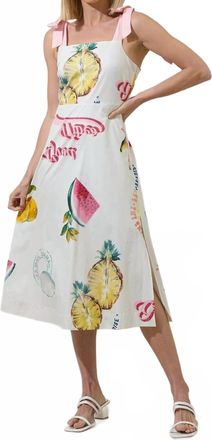 Sugarlips Zahra Island Tyra Smocked Midi Dress In Ivory Mul