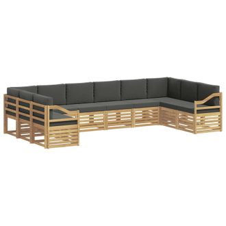 vidaXL Conjunto De Sof&aacute;s De Exterior 10 Uds. Blanco Y Antracita Vidaxl