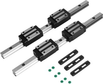 OEM Riel Gu&iacute;a Lineal, 2 Piezas Hg15-300mm De Hierro Fundido Con 4 Bloques Deslizantes De Cojinetes Lineales Hgh15, Color Negro