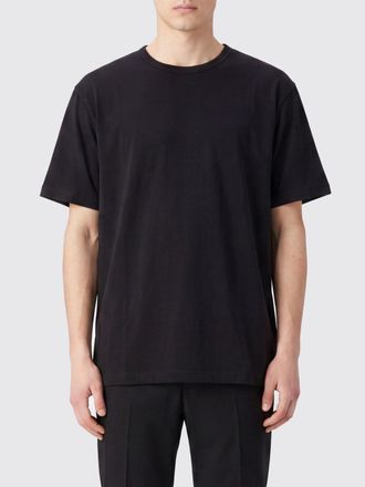 Yohji Yamamoto Short-Sleeved Cotton T-Shirt with Crew Neck and Dropped Shoulders