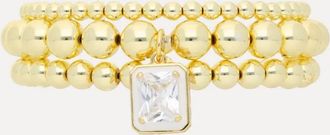 BuDhaGirl Womens Melinda Beaded Bracelet Set In Gold