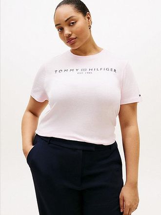 Tommy Hilfiger Curve Logo Jersey Crew Neck T-Shirt