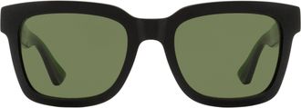 Gucci GG0001SN Rectangular Web Sunglasses - Black