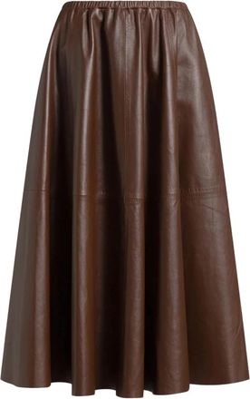 Alberta Ferretti Gonna in pelle - Dames - Leren & Su&egrave;de rokken - Bruin - XS - Leer - Rokken