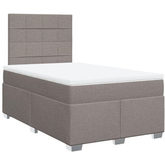 vidaXL Vidaxl - Cama Box Spring Con Colch&oacute;n Tela Gris Taupe 120x190 Cm