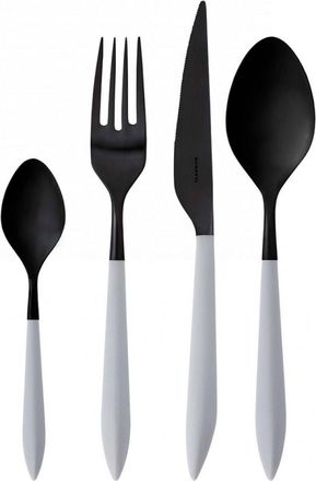Bugatti Ares Black Diamond, Posate Set 24 Pz, Scatola Window, Casa Bugatti - Colore: Grigio