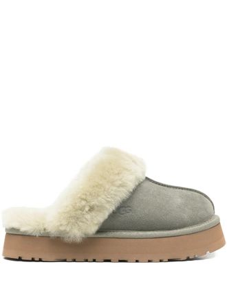 UGG Disquette platform fur slippers - Green