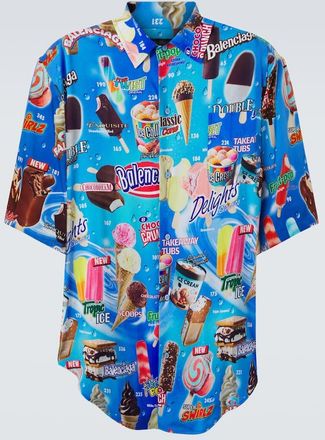 Balenciaga Printed satin shirt
