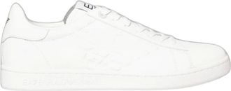Emporio Armani Leren sneakers - Heren - Schoenen - Wit - Maat: 40 1/2 EU Leer