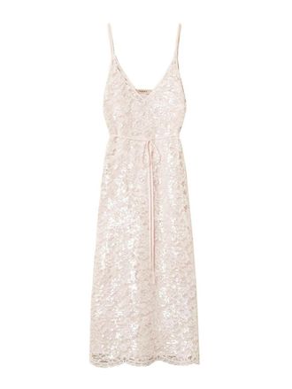 Twinset Midi Lace Dress With Sequin Embellishment