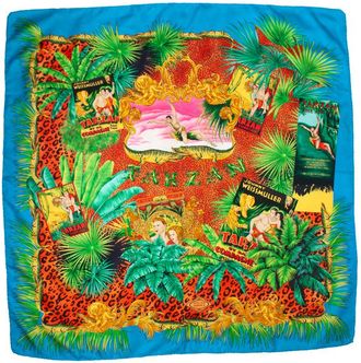 Versace Pre-owned Womens Atelier Multicolored jungle Tarzan scarf - Multicolour Silk - One Size