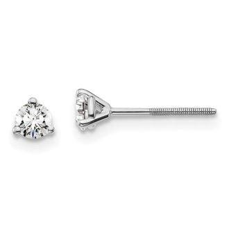 Diamond2Deal 14k Gold 1/4 ct Round Lab Grown Diamond Stud Earrings Screw Back VS Clarity, D-E Color