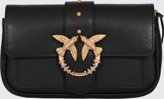 Pinko Mini borsa a tracolla Love Bag Pocket in pelle con cristalli e borchie