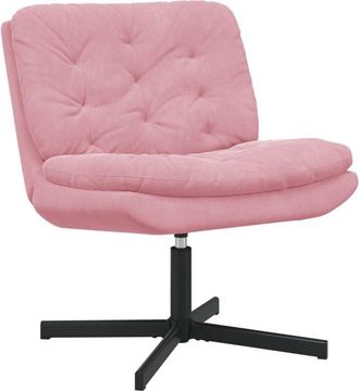 vidaXL Swivel Relaxing Chair with Cushion Pink 63 x 75 x 76 cm Velvet Vidaxl
