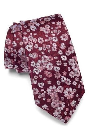 Duchamp Floral Silk Jacquard Tie in Burgundy at Nordstrom Rack