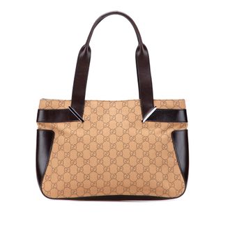 Gucci Gg Monogram Schoudertas Van Canvas En Leer