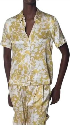 Nation Ltd Odin Button Up Shirt In Gold Botanical Floral