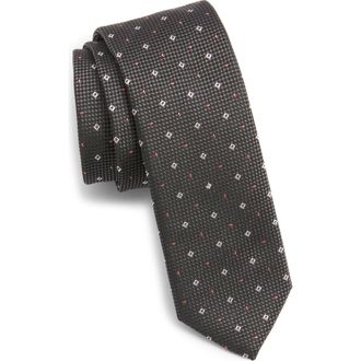 BOSS Silk Blend Jacquard Tie in Black at Nordstrom Rack