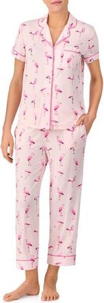 Kate Spade New York short sleeve crop pajamas in Pink Flamingo at Nordstrom, Size Small