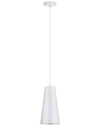 Eglo Eglo Pratella 1 Light Mini Pendant With White Finish & White Metal Cone Shade