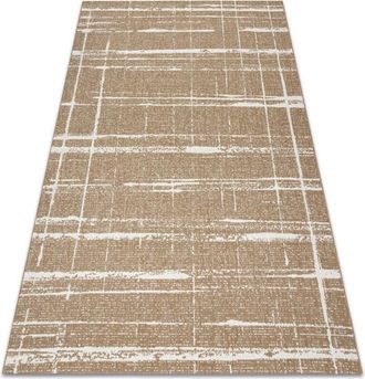 RugsX Rugsx - flat 48965265 Sisal carpet Trellis vintage - natural beige straw color, string beige 120x170 cm