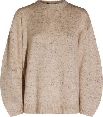 Fabiana Filippi Trui met ronde hals - Dames - Ronde hals truien - Beige - 2XS - Nylon - Truien & Vesten