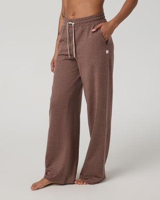 Vuori Clothing Halo Essential Wideleg Pants - Long | Sable Heather | XS, Size Extra Small