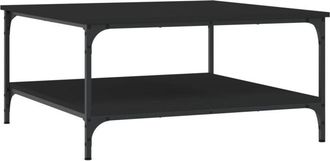 vidaXL Mesa de centro madera de ingeniería negro 80x80x40 cm Vidaxl