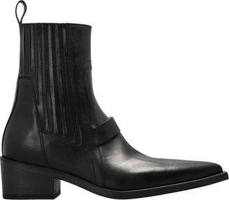 Rick Owens Puntige Leren Enkellaarsjes - Heren - Cowboylaarzen - Zwart - 42 EU - Leer - Schoenen