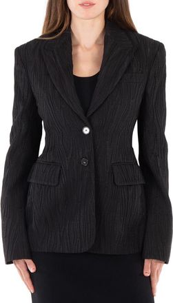 Stella McCartney Tree Bark Jacquard Single-Breasted Blazer, Brand Size 44 (US Size 10)