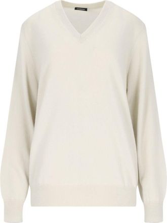 Canessa V-Neck Sweater In Cream Cashmere