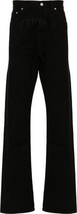 VTMNTS logo-embroidered straight-leg jeans - men - Cotton - 34 - Black
