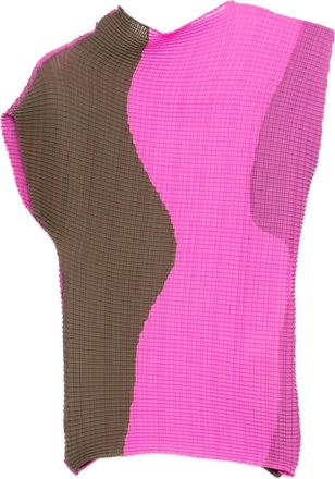 Issey Miyake pleated panel top - Pink