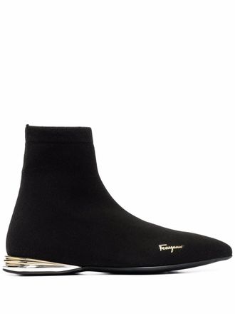 Ferragamo Missy logo boots - Black
