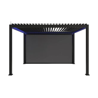 Sweeek P&eacute;rgola bioclim&aacute;tica 3x4m led + 1 toldo de 4m, antracita