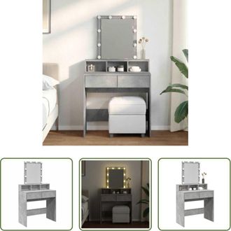 vidaXL vidaXL Toeletta con luce LED - Toeletta con LED Grigio Cemento 80x41x144,5 cm