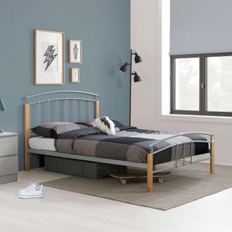 Birlea Tetras Bed in Silver | Size: King