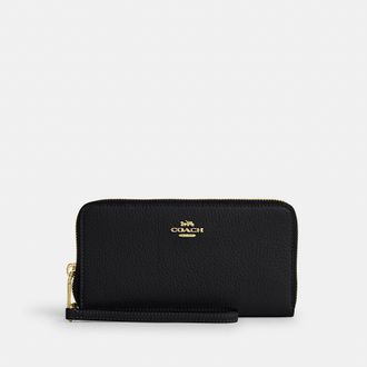 Coach Long Zip Around Wallet With Detachable Card Case