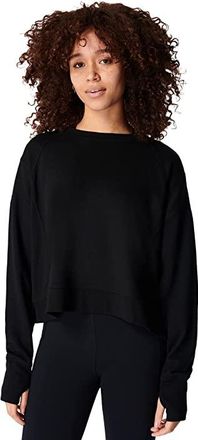 Sweaty Betty After Class Crop Sweatshirt Womens Sweatshirt Black : SM, Modal/Cotton