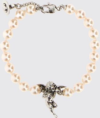 Vivienne Westwood Pearl and Orb Charm Silver-Tone Brass Bracelet