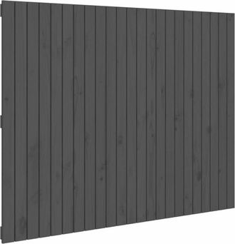 vidaXL Cabecero De Cama De Pared Madera Maciza Pino Gris 146,5x3x110cm Vidaxl