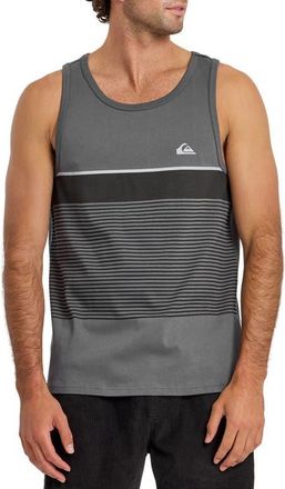 Quiksilver Tijuana Stripe Cotton Tank in Iron Gate at Nordstrom, Size Xx-Large