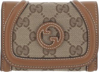 Gucci Blondie Kaarthouder - Dames - Portefeuilles - Bruin - ONE Size - Katoen - Accessoires