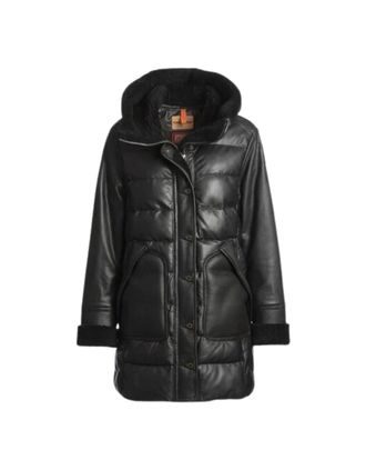 Parajumpers Womens Parajumpers Demi Special Black Leather Jacket - Size: 10/8