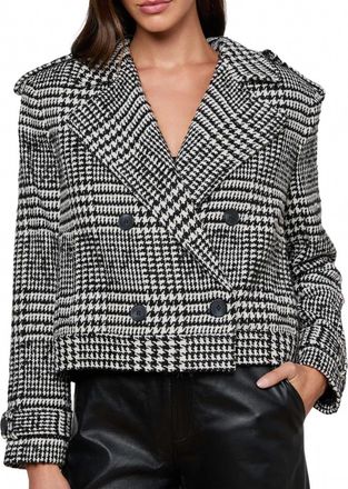L'agence Xoey Cropped Trench Coat In Black/ivory