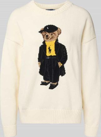 Polo Ralph Lauren Strickpullover mit Rundhalsausschnitt in Ecru Melange, Größe XXL