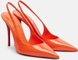 Christian Louboutin Miss Z 100 patent leather slingback pumps