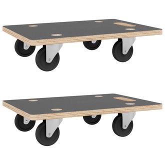 vidaXL Vidaxl - Soportes Con Ruedas 2 Uds Rectangular 80x55x11,5 Cm