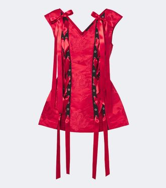 Simone Rocha Top in broccato floreale