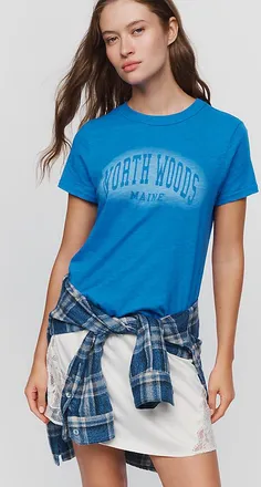 Pilcro 100% Cotton Bleached Graphic Tee